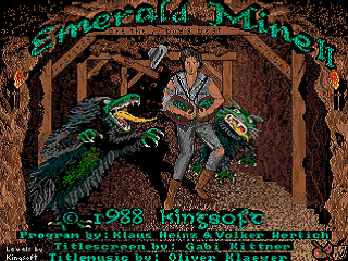 Emerald Mine II title screen for Amiga